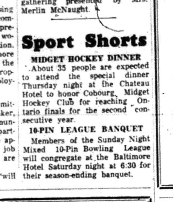 1965-05-05 Hockey - Boys - CCHL - MIdget - Dinner - Sport Shorts