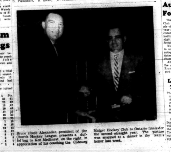 1965-05-12 Hockey - Boys - CCHL - Bruce Alexander - Ken Medhurst