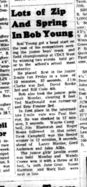 1965-05-12 School - Track and Field - Boys - CDCI West - Junior Boys Track and Field Championship