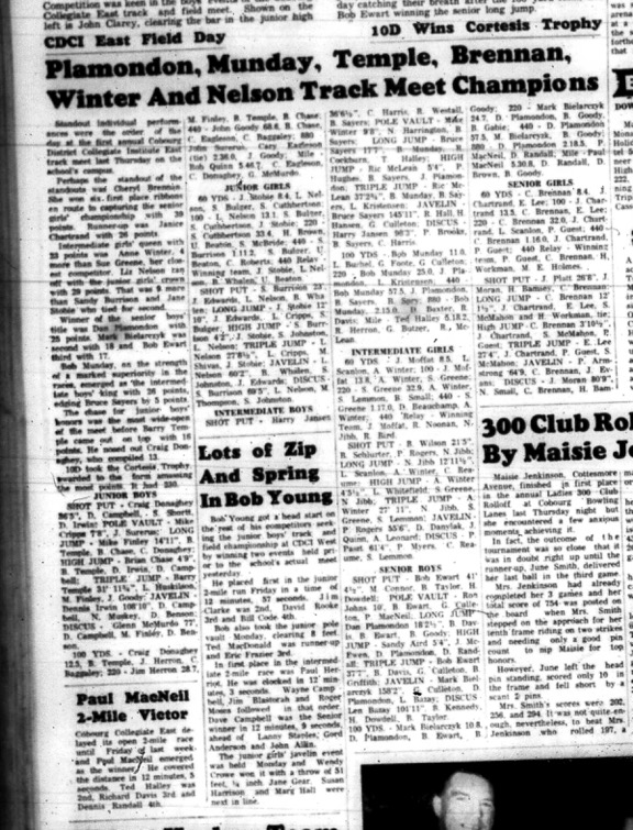 1965-05-12 School - Track and Field - Mixed - CDCI East - Field Day - Results