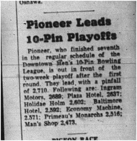 1965-05-19 Bowling - Men - Downtown Mens 10-Pin Bowling League - Playoffs