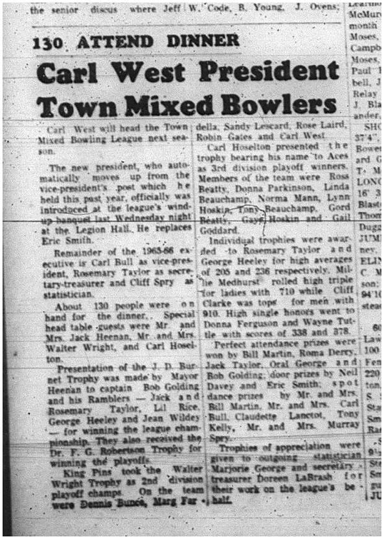 1965-05-19 Bowling - Mixed - Town Mixed Bowling League - Carl West