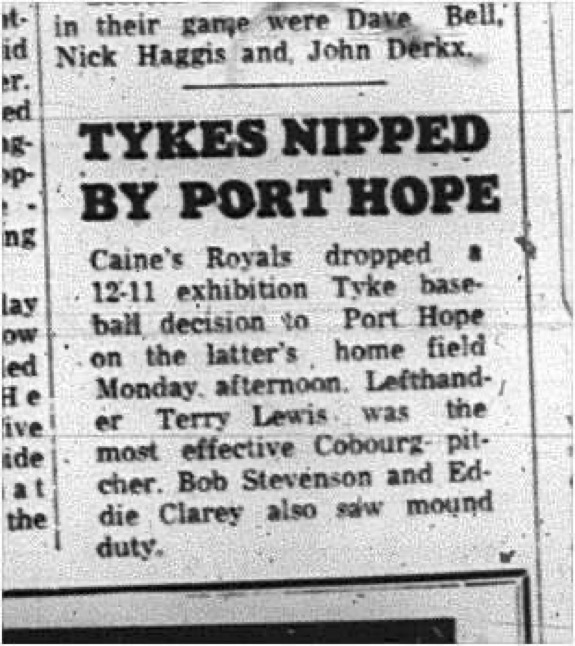 1965-05-26 Baseball - Boys - Caines Royal Vs. Tyke