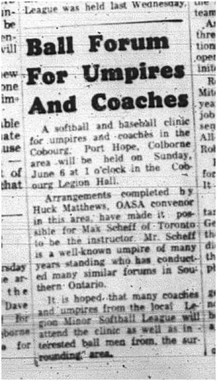 1965-05-26 Baseball - Softball - Umpires - Coaches Clinic