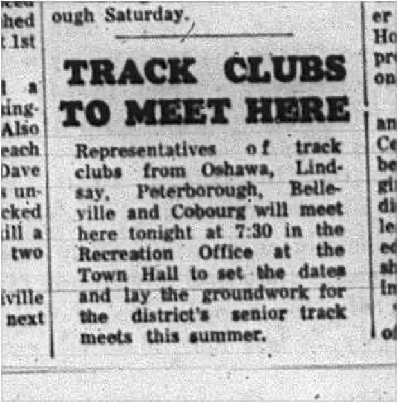 1965-06-02 Track and Field - Mixed - Cobourg Track and Field Club - Meeting