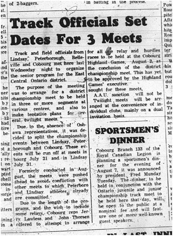 1965-06-09 Track and Field - Mixed - 3 Meets - Dates