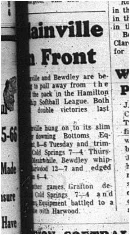 1965-06-16 Softball - Men - Hamilton Township Softball League