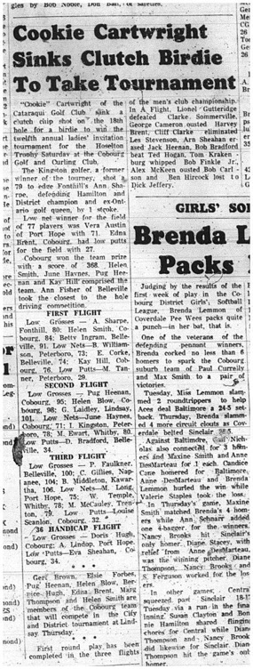 1965-06-23 Golf - Ladies - Cobourg Golf and Curling Club - Hoselton Trophy - Cookie Cartwright