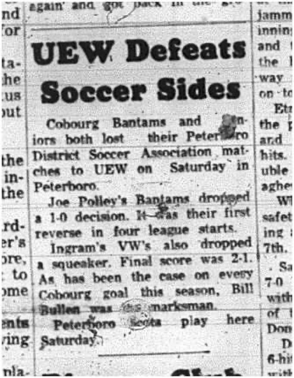 1965-06-23 Soccer - Boys - Cobourg Soccer Club - Peterborough District Soccer Association - UEW Vs. Cobourg Bantams