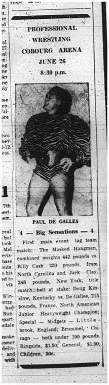 1965-06-23 Wrestling - Men - Professional Wrestling - Cobourg Arena