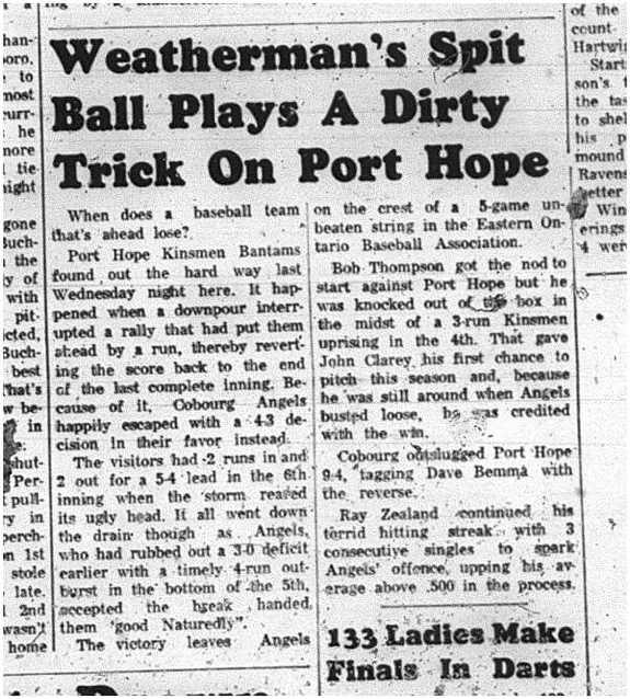 1965-06-30 Baseball - Boys - EOBA - Cobourg Merchant Midgets - Port Hope Kinsmen Bantams - Cobourg Angels