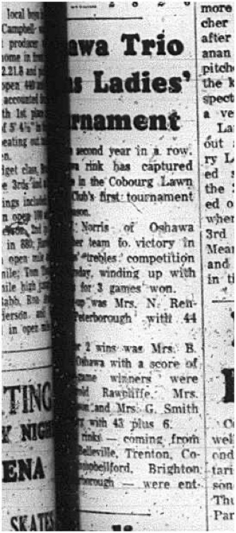 1965-06-30 Lawn Bowling - Ladies - Cobourg Lawn Bowling Club - Tournament