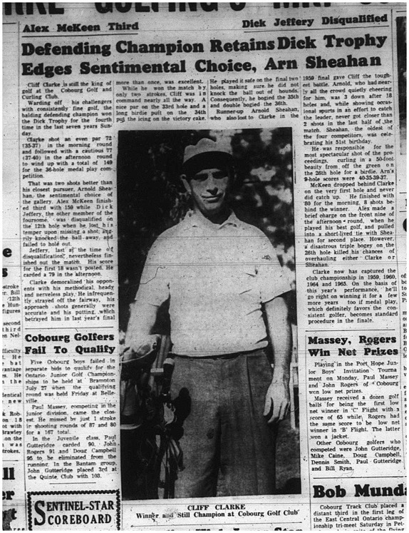 1965-07-14 Golf - Men - Cobourg Golf and Curling Club - Cliff Clarke