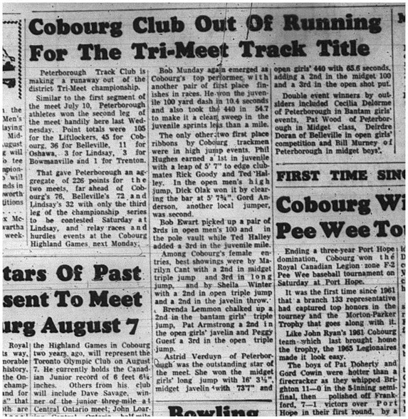 1965-07-28 Track and Field - Mixed - Peterborough Track Club - Tri-Meet Championship