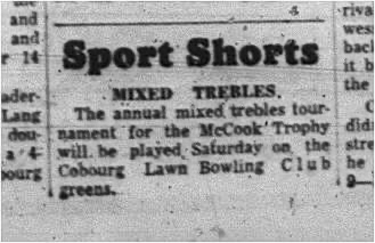 1965-08-11 Lawn Bowling - Mixed - Annual Mixed Trebles Tournament - McCook Trophy