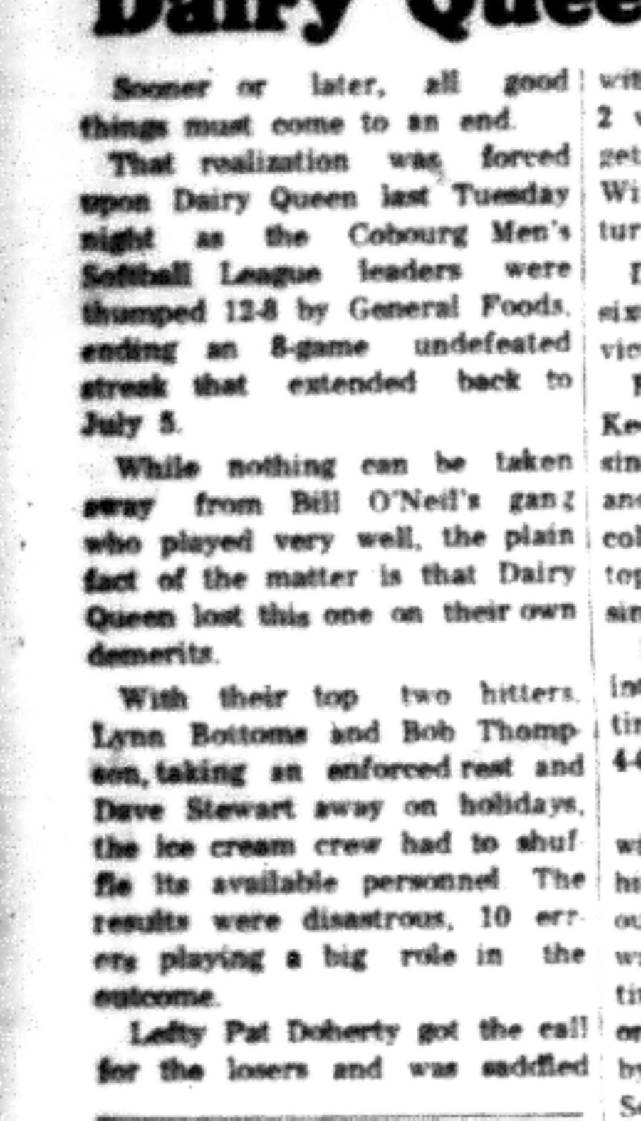 1965-08-18 Softball -Men-CMSL-Dairy Queen vs General Foods-B