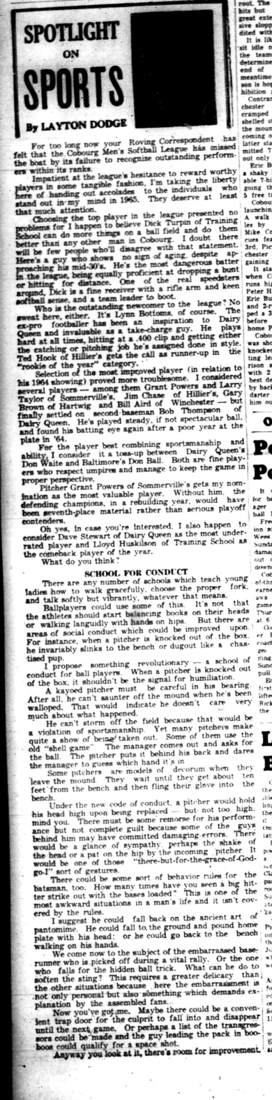 1965-08-25 Layton Dodge -Spotlight On Sports