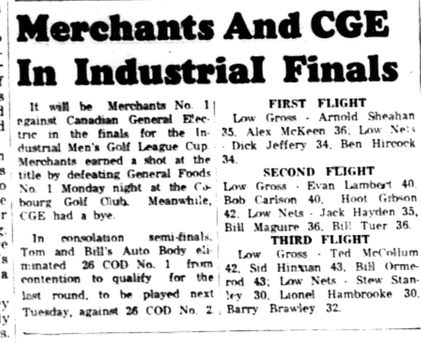 1965-09-01 Softball -Men-CMSL-Merchants and CGE Make Finals