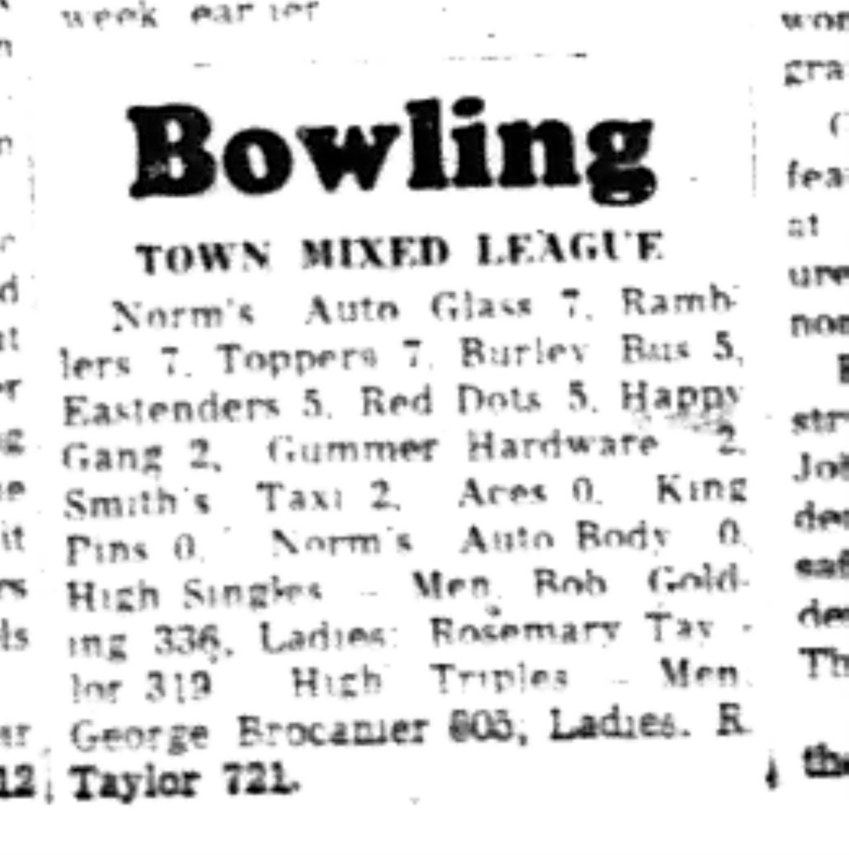 1965-09-15 Bowling -Mixed-League Results
