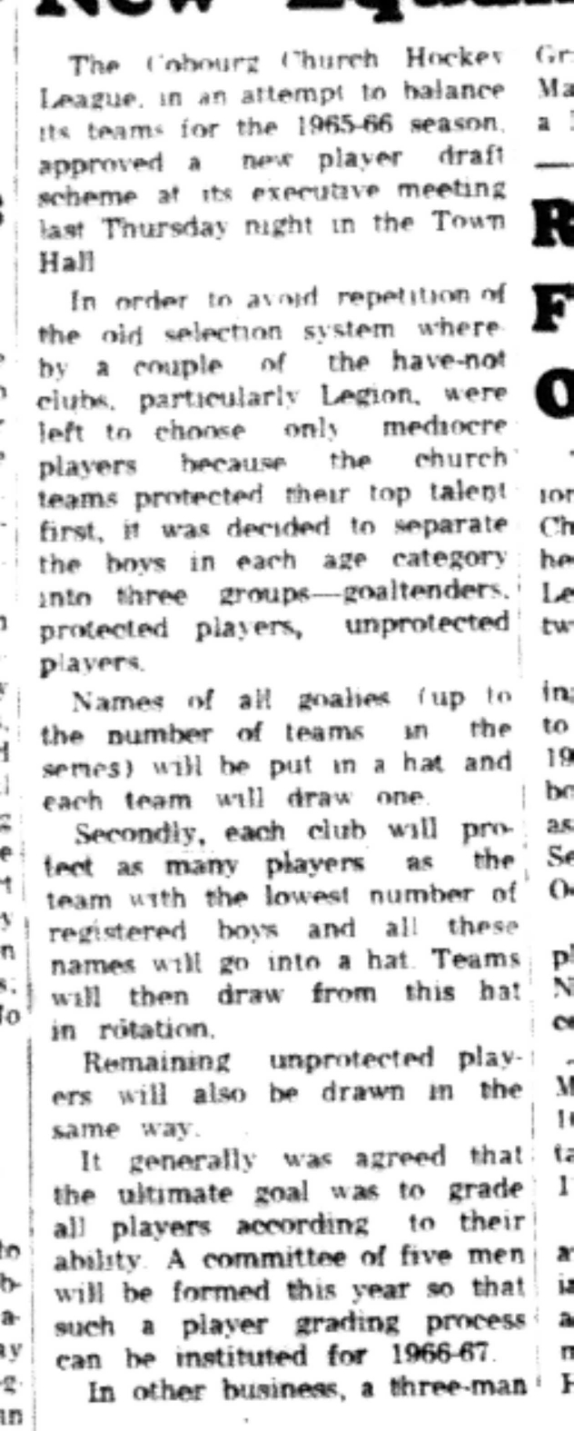 1965-09-22 Hockey -Boys-CCHL Player Draft-B
