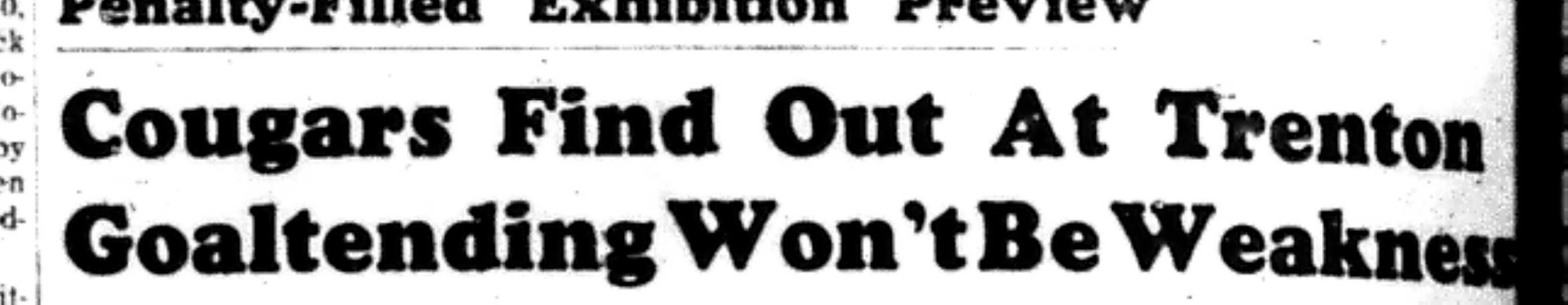 1965-10-20 Hockey -Boys-Cougars Strong Goaltending-A