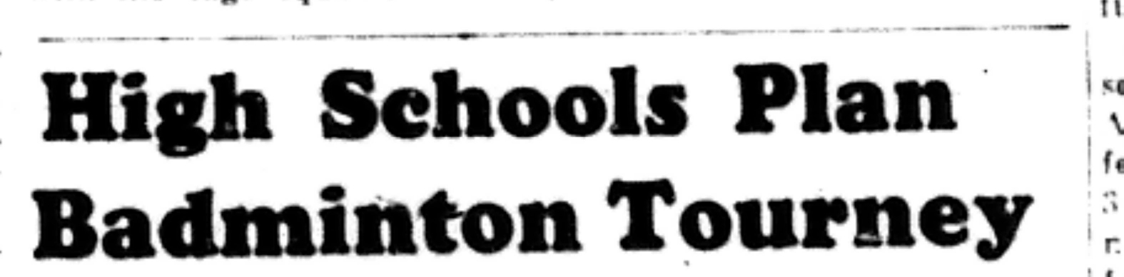 1965-11-02 School -Badminton -Mixed-Badminton Tournament Planned-A