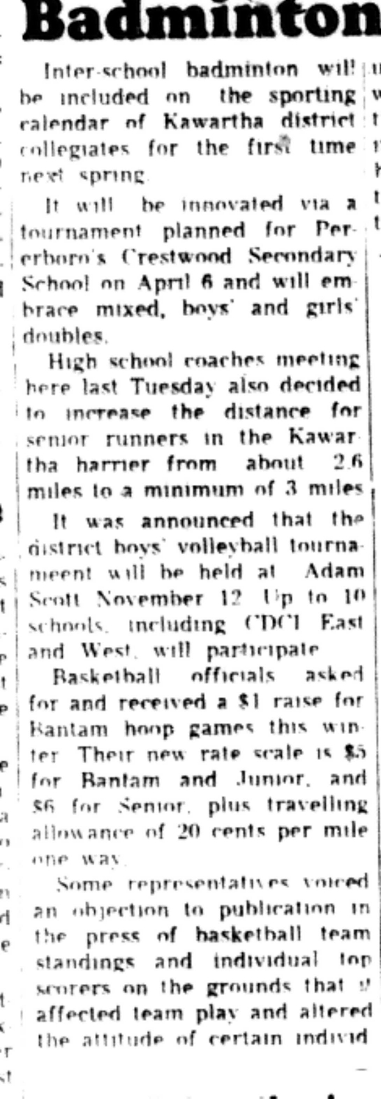1965-11-02 School -Badminton -Mixed-Badminton Tournament Planned-B