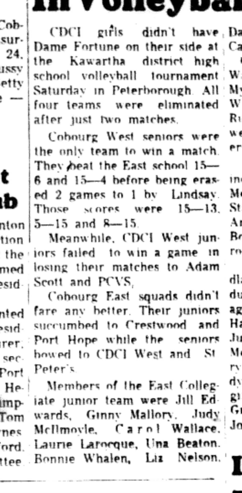 1965-11-02 School -Volleyball -Girls-CDCI Girls Lose In Tournament-B