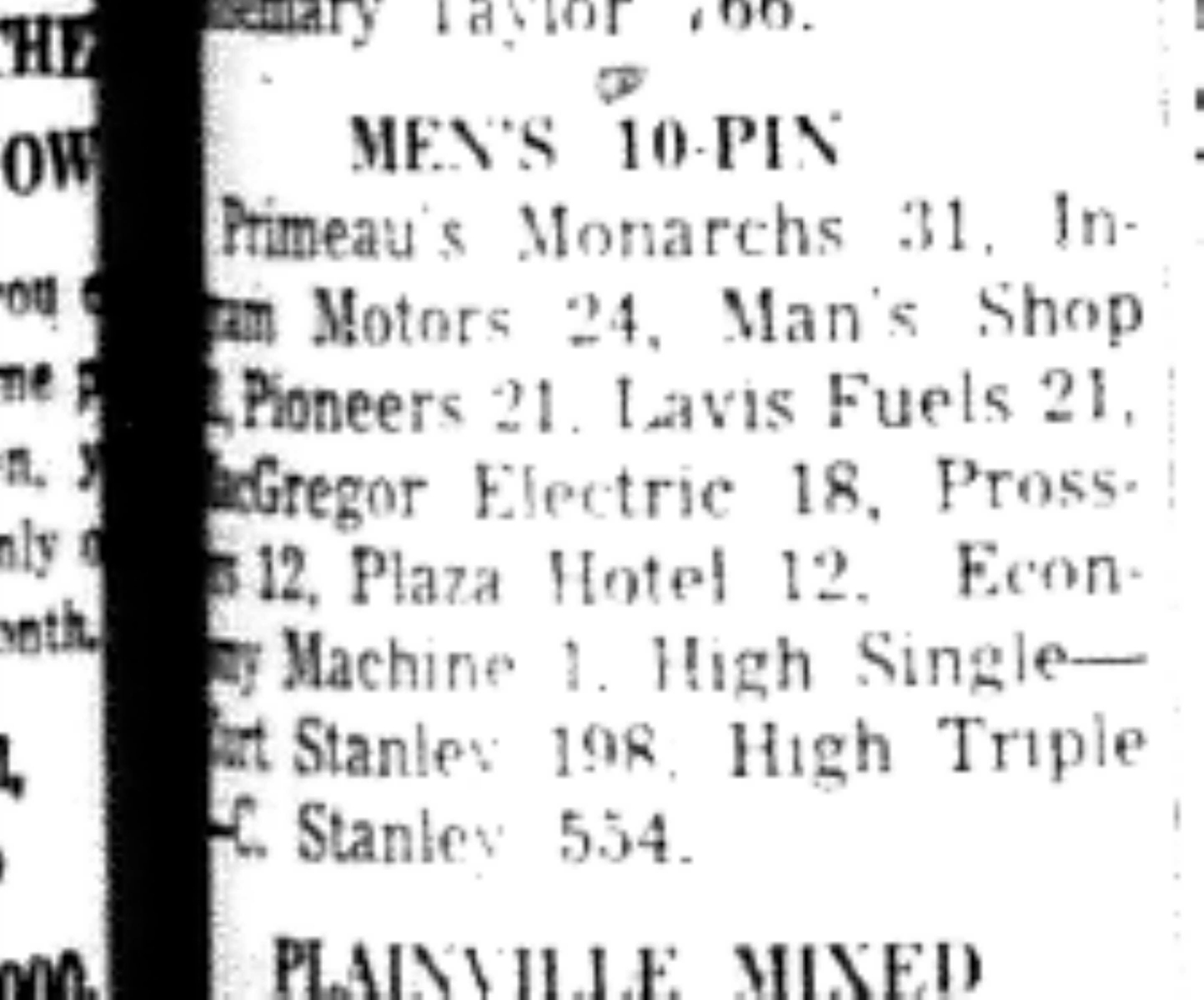 1965-11-10 Bowling -Men-League Results