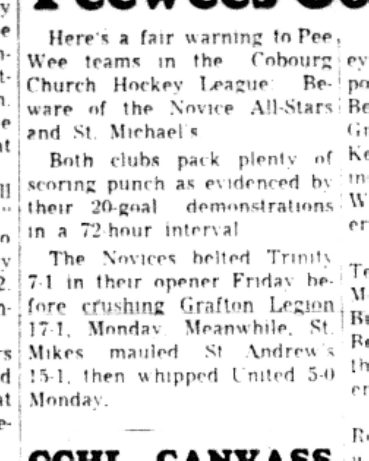 1965-11-10 Hockey -Boys-CCHL-All Stars vs St Michaels-B