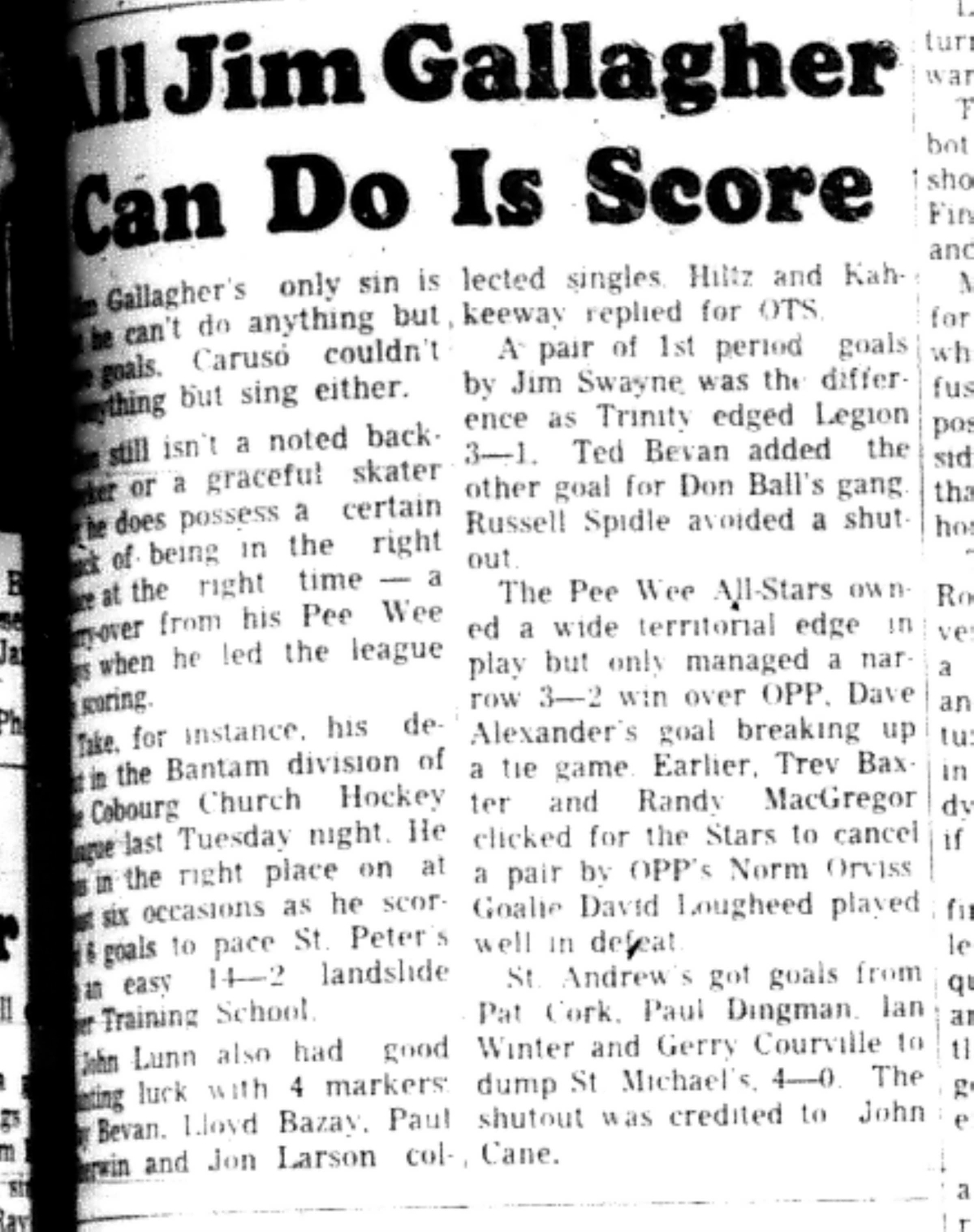 1965-11-10 Hockey -Boys-CCHL-St Peters vs Training School