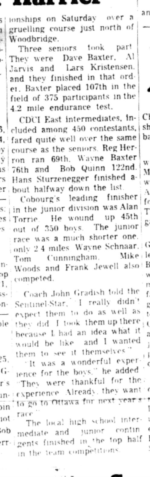 1965-11-10 School -Track and Field -Boys-CDCI East Boys Run In OFSAA-C