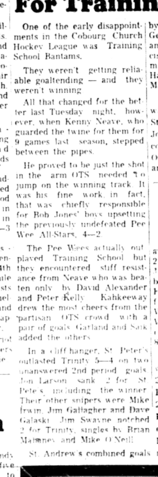 1965-11-24 Hockey -Boys-CCHL- Training School vs All Stars-B