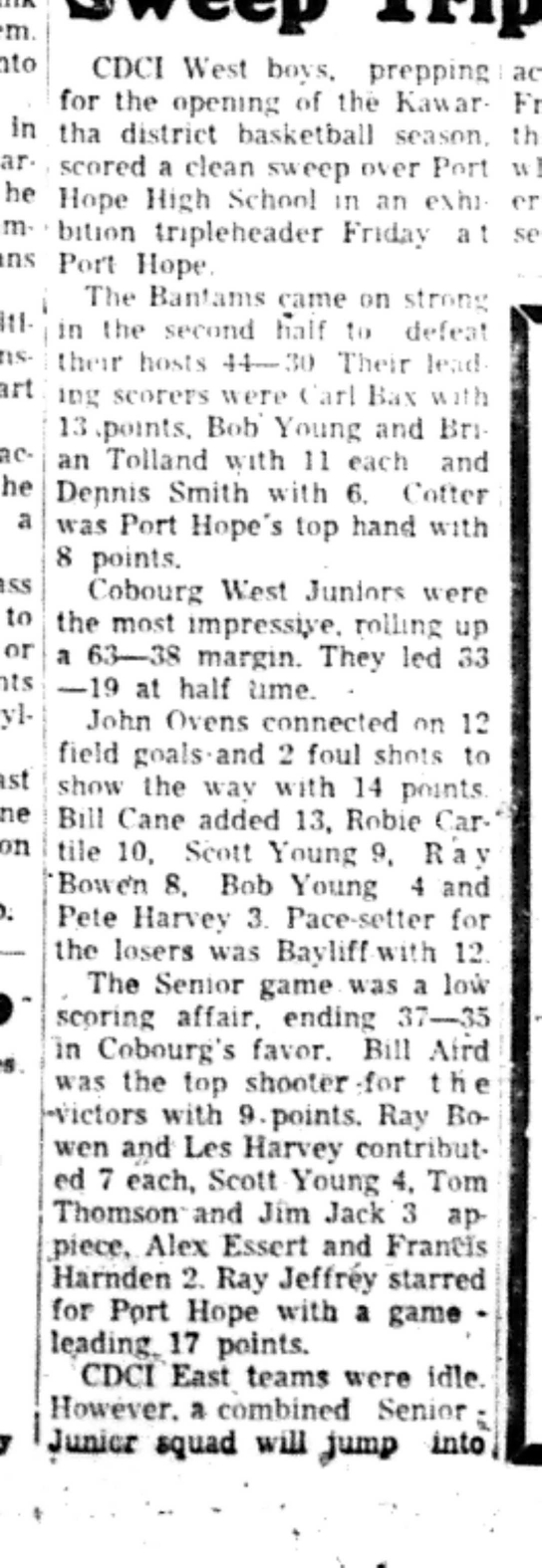 1965-12-01 School -Basketball -Boys-CDCI West vs Port Hope-B