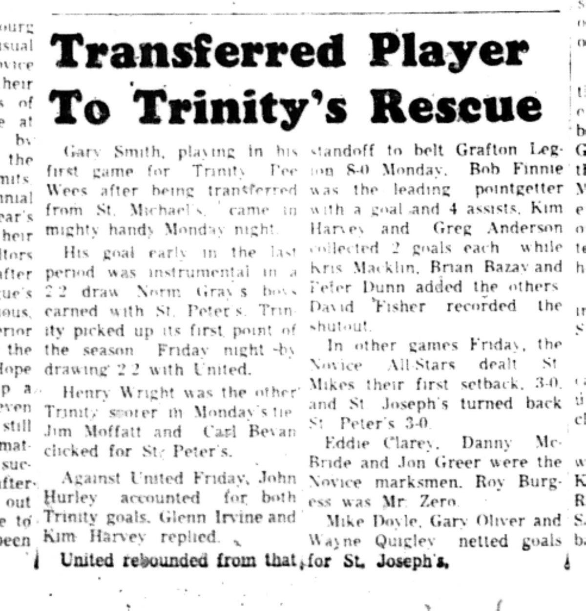 1965-12-08 Hockey -Boys-CCHL-Trinity vs St Michaels