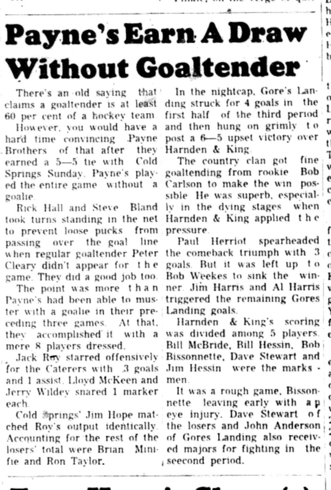 1965-12-08 Hockey -Men-Payne Brothers vs Cold Springs