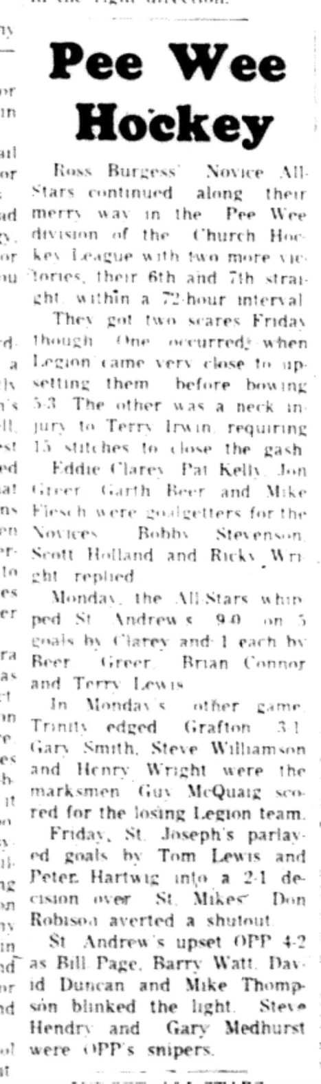 1965-12-15 Hockey -Boys-CCHL Peewee Updates