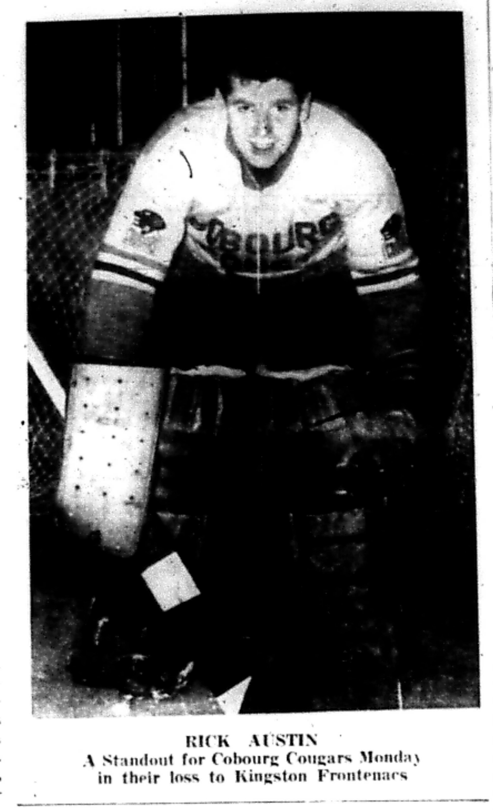 1965-12-22 Hockey -Boys-Cougars Goalie Photo