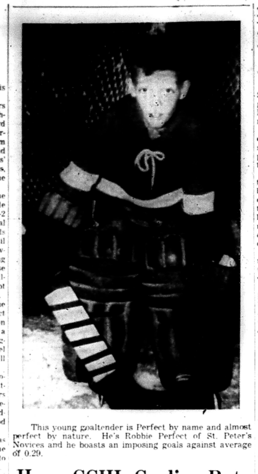1965-12-29 Hockey -Boys-CCHL-St Peters Successful Goalie