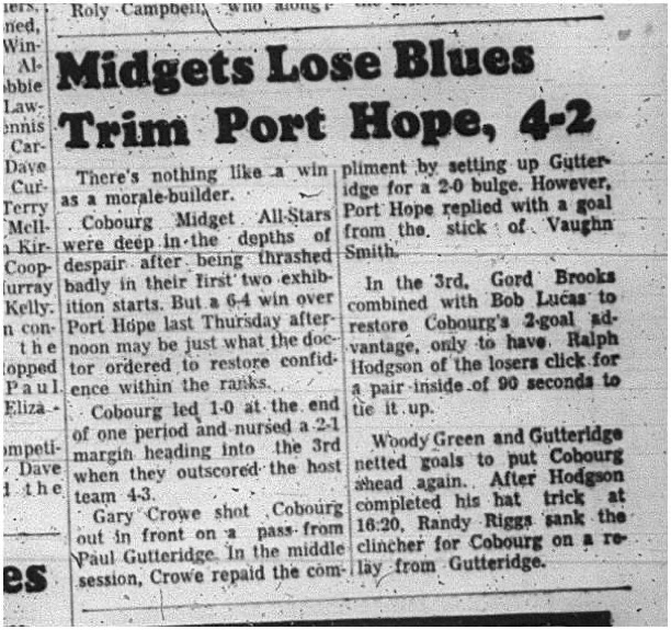 1966-01-05 Hockey -Boys -CCHL - Cobourg Midget All-Stars Vs. Port Hope