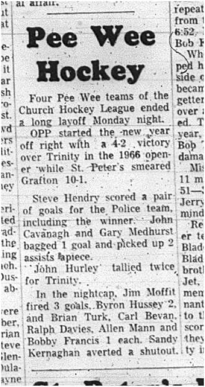1966-01-05 Hockey -Boys -CCHL - Cobourg Peewee Hockey