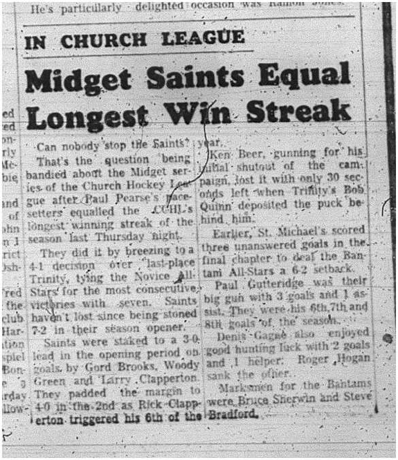 1966-01-05 Hockey -Boys -CCHL - Saints - Midgets