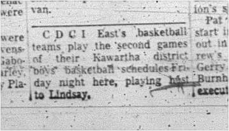 1966-01-05 School -Basketball -Boys -CDCI East - Lindsay - Kawartha District Boy_s Basketball