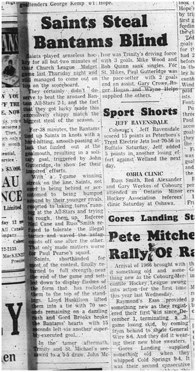 1966-01-12 Hockey -Boys -CCHL - Saints