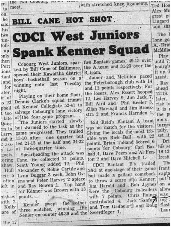 1966-01-12 School -Basketball -Boys -CDCI West Vs. Kenner - Juniors