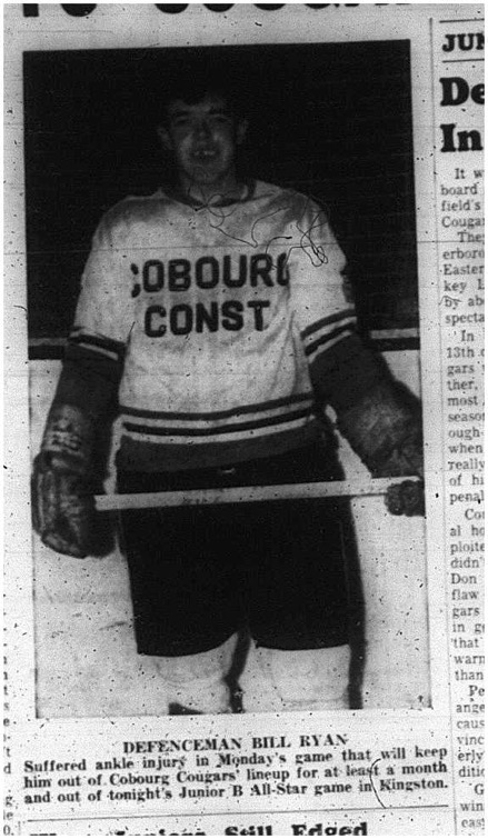1966-01-19 Hockey -Boys -Junior B - Cobourg Cougars - Bill Ryan