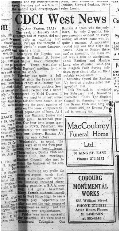 1966-01-26 School -CDCI West News -Mixed