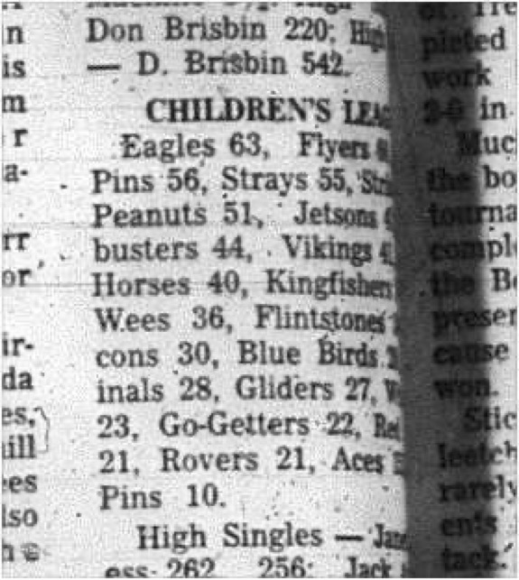 1966-02-05 Bowling -Mixed -Childrens League