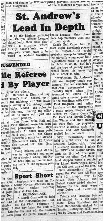 1966-02-09 Hockey -Boys -CCHL -St. Andrews - Bantams