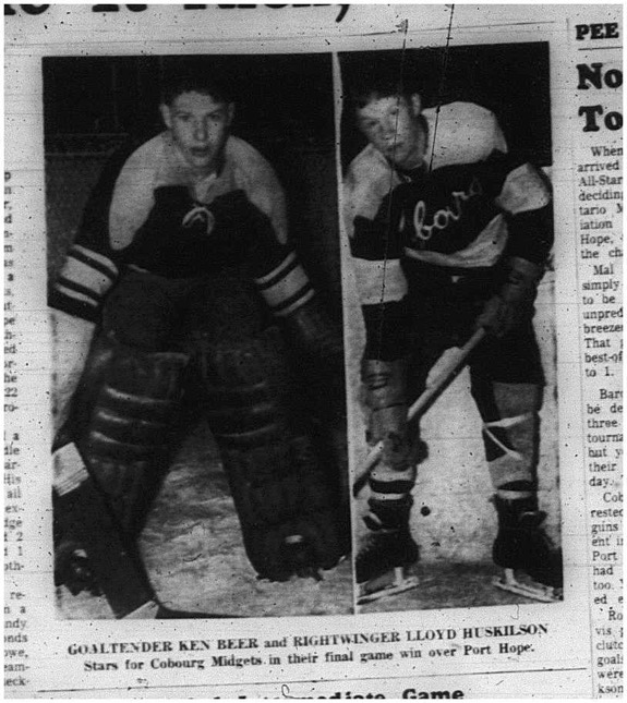 1966-02-15 Hockey -Boys -CCHL -Cobourg Midgets - Ken Beer - Lloyd Huskilson